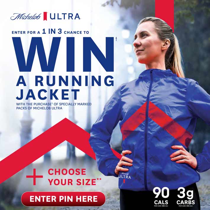Enter to win a Michelob Ultra running jacket